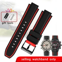 convex silicone watchband for t imex t2n721 watch with tide compass series tw2t76400 watch silicone mans watch strap belt 2416