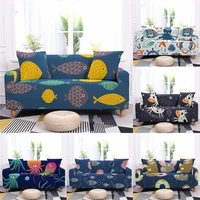 new 1234 seaters cartoons fish octopus fox sofa covers for living room stretch home sofa removable protective cover slipcover