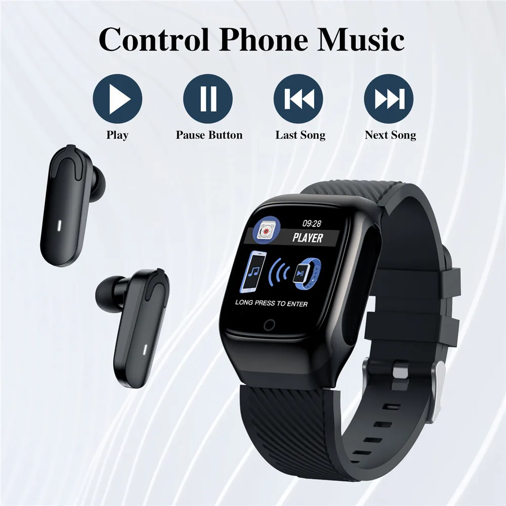 TWS наушники мужские Смарт часы с Bluetooth беспроводные BT звонки кровяное давление 2 в