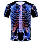 Футболка Мужскаяженская с 3D принтом скелета и внутренних органов, новая смешная Модная рубашка с человеческим телом в стиле Харадзюку, лето