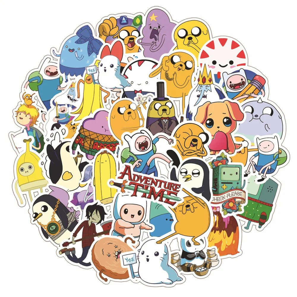 

10/30/50PCS Adventure Time with Finn and Jake Cartoon Stickers Aesthetic Water Bottle Scrapbooking Decals Sticker for Kid Toy