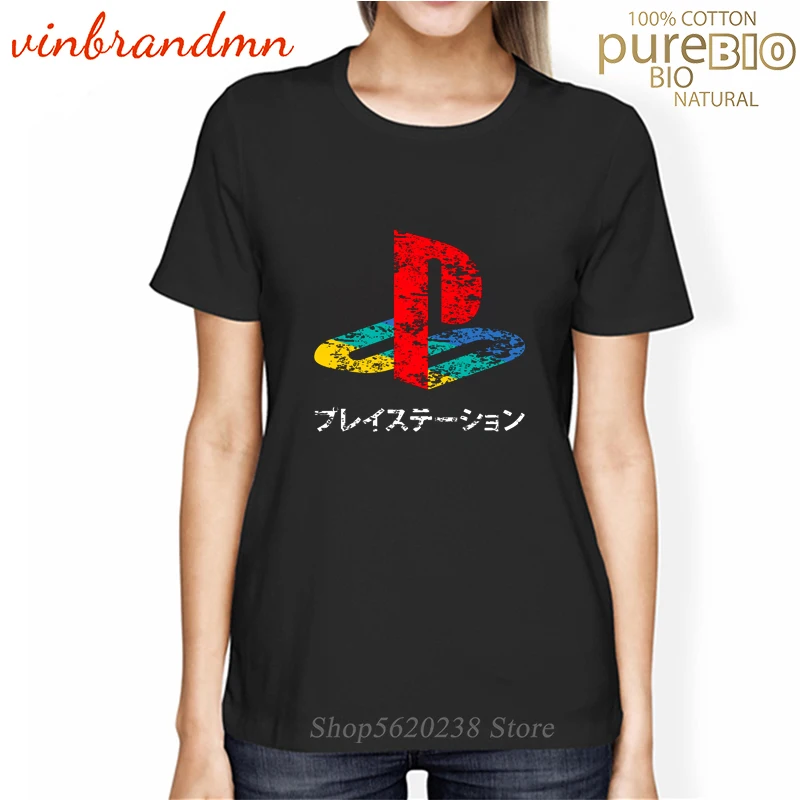 Винтажная футболка с логотипом PS для Xbox женская брендовая одежда хлопковая