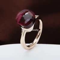 23colors candy rings classic for women synthetic gemstone real rose gold plated solid 925 sterling silver sweety jewelry new