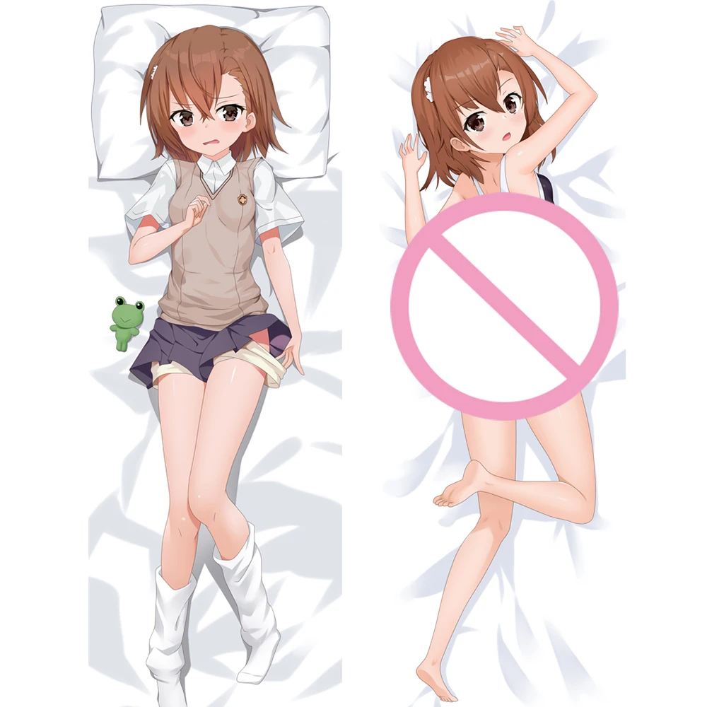 

Kawaii Misaka Mikoto Hugging Body Pillowcase A Certain Scientific Railgun Anime Dakimakura Pillow Case Peach Skin Cushion Cover