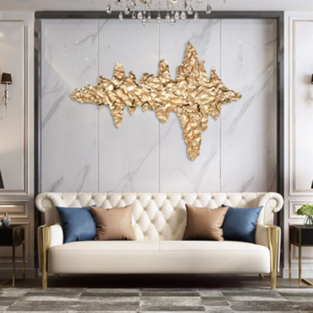 

Nordic Modern Art Three Dimensional Iron Wall Hanging Gold Fold Wall Pendant Light Luxury Home Decoration