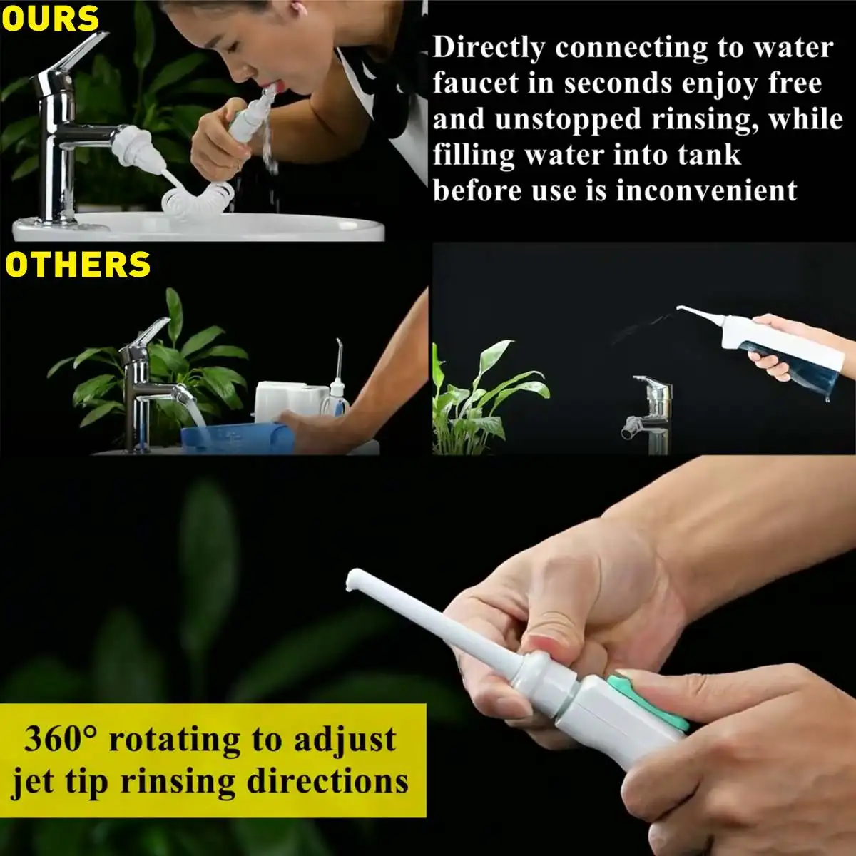 

Water Dental Flosser Faucet Oral Irrigator Water Jet Floss Dental Irrigator Dental Pick Oral Irrigation Teeth Cleaning Machine