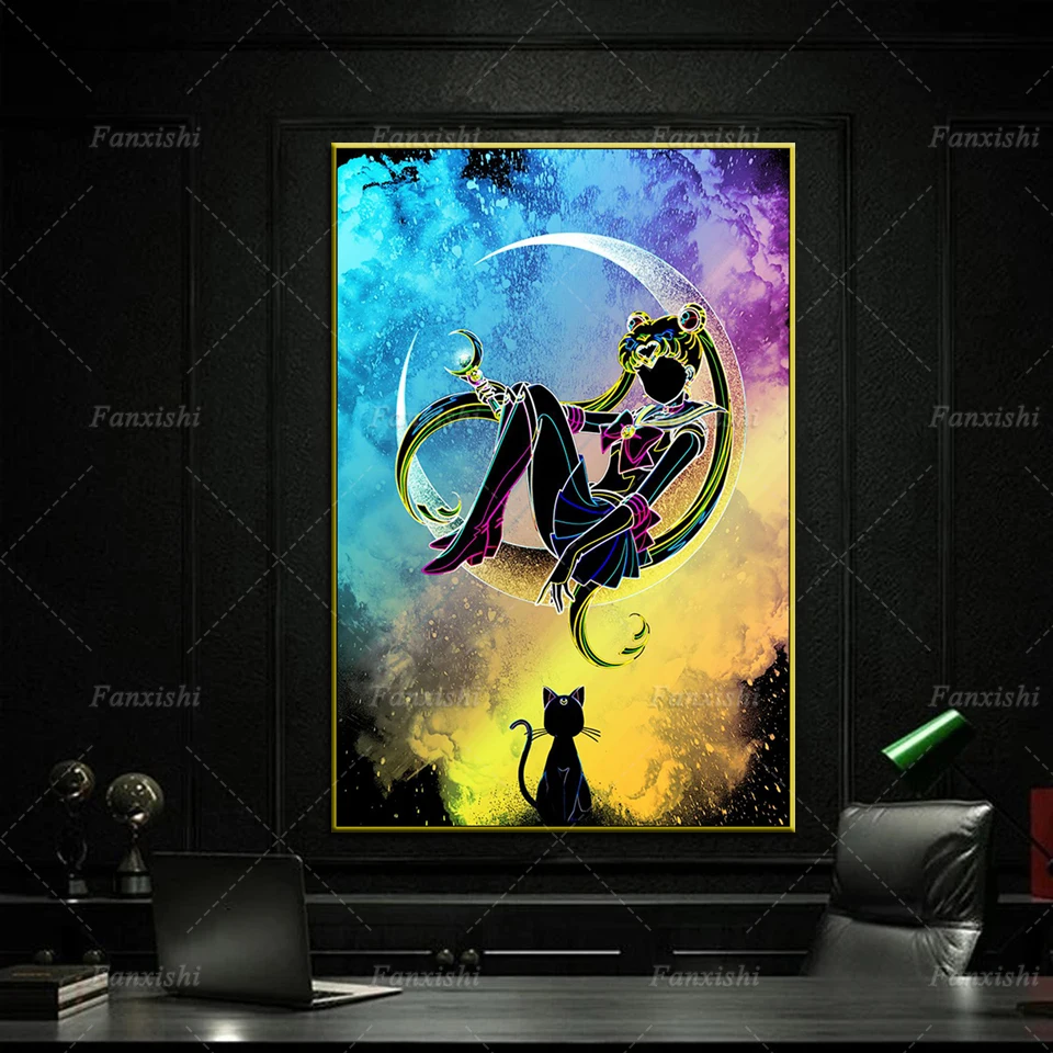 

Anime Soul of the Moon Posters And Prints Wall Art Canvas Cartoon Modular Pictures Living Room Home Decor Paintings Frame Gift
