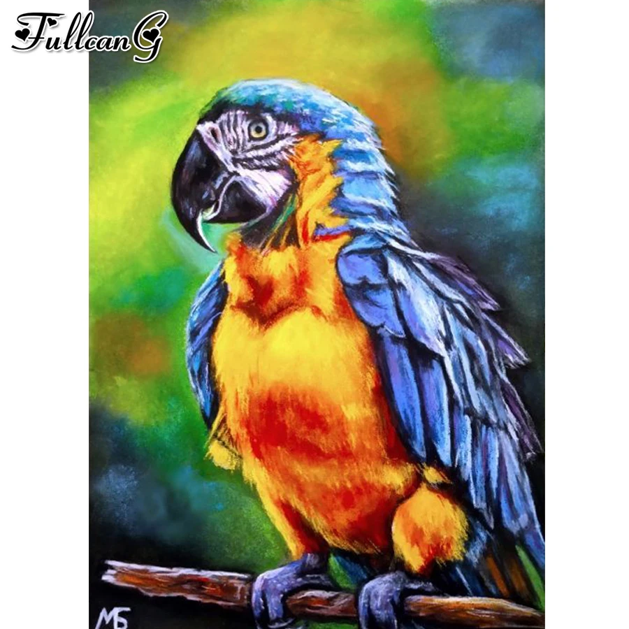 

5D DIY Diamond Painting Color parrot Full Square Diamond Embroidery Animals Mosaic Rhinestone Pictures Home Decor Art AA3026