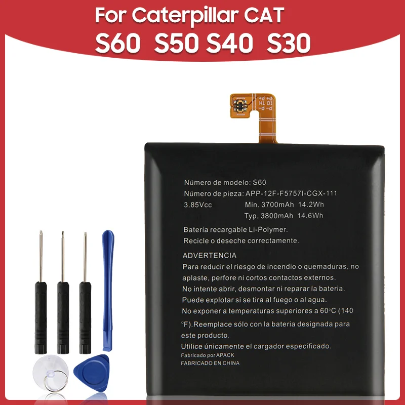 Original Replacement Phone Battery For Caterpillar Cat S60 S50 S40 S30 S41 APP-12F-F57571-CGX-111 With Tools