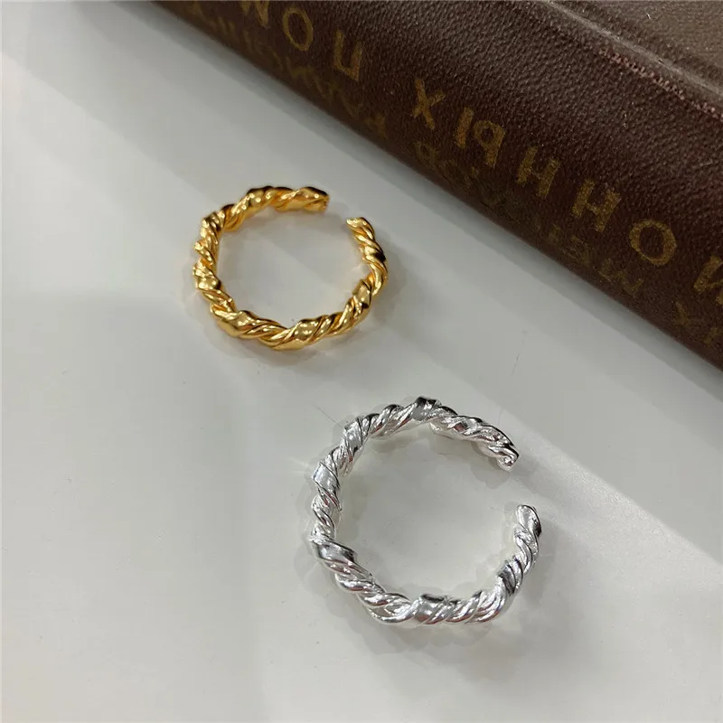 RUIYI Real 925 Sterling Silver Minimalist Women Handmade Twisting Knotting Rings Girls Fashion Super Mini Jewelry Niche | Украшения и