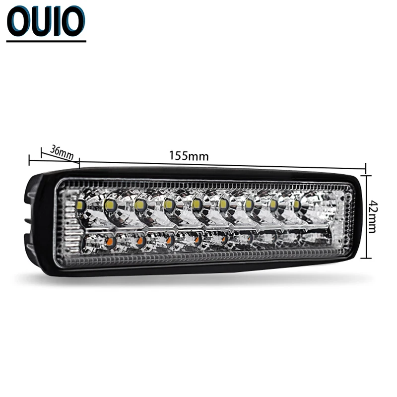 2-рядная белый желтый светодиодный рабочий светильник 4x4 внедорожных автомобилей