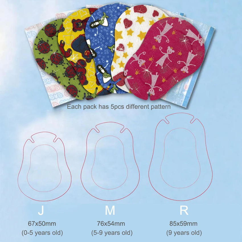 New Children's Color Squint Amblyopia Eye Patch Eye Full Cover Opaque Child Amblyopia Training Orthoptic Eyeshade Large Pattern