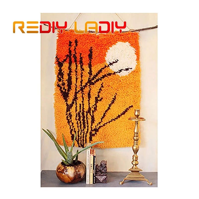 Набор крючков с застежкой вязаный ковер декоративный закат акриловая пряжа