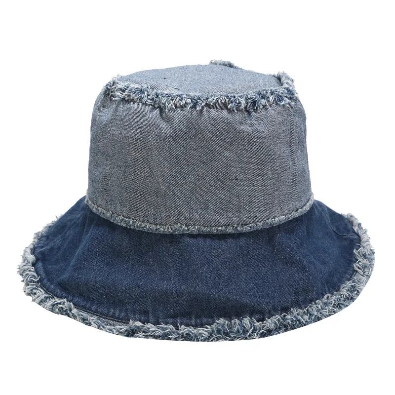 Панама из мытой джинсовой ткани для мужчин и женщин уличная шапка с кисточками в
