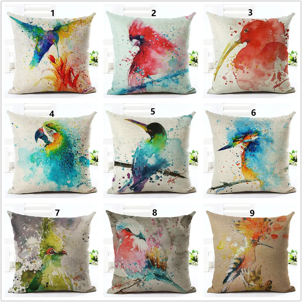 Абстрактные Чехлы для подушек с изображением птиц 45x45 см полиэстер квадрат 1 шт.