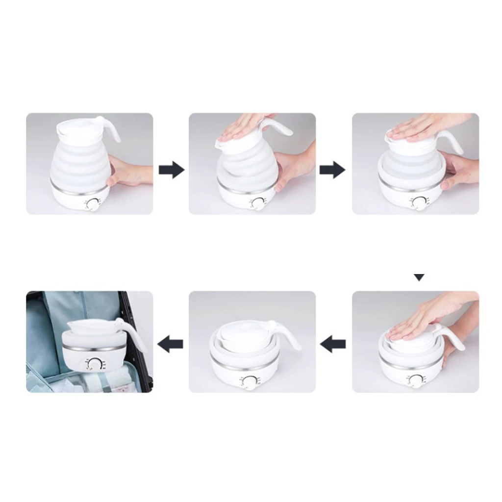 

Складной электрический чайник со съемным шнуром питания, кофейный, белый, Великобритания