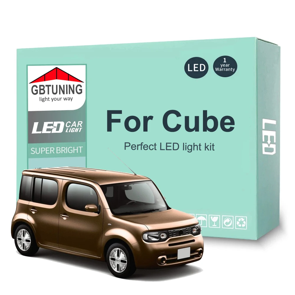 LED Interior Light Bulb Kit For Nissan Cube Z10 Z11 Z12 1998-2009 2010 2011 2012 2013 2014 Car LED Dome Map Lamp Canbus No Error