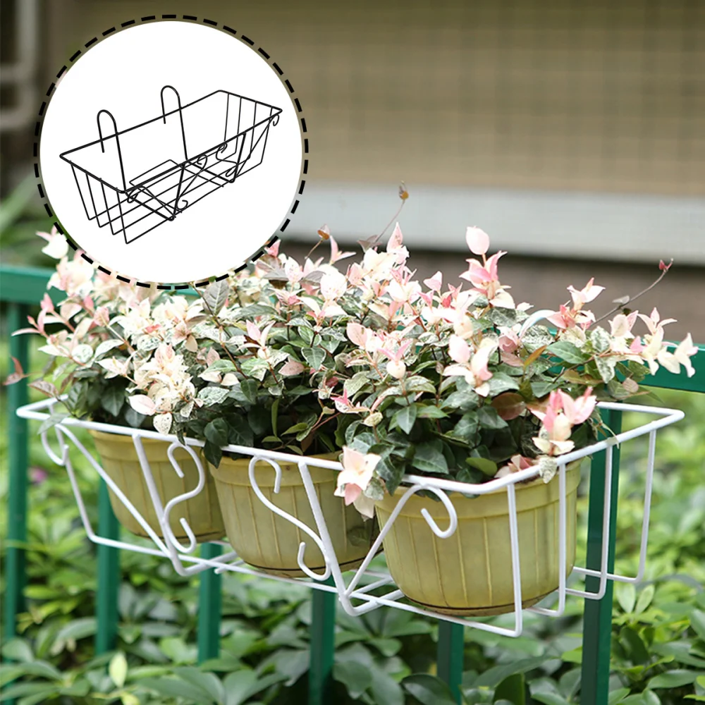 

Iron Flowerpot Shelf Square Flowerpot Rack Balcony Flower Planter Pot Holder
