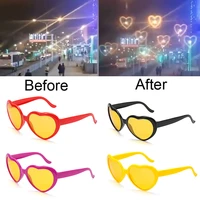 upgrade yellow lens heart shaped glasses unisex gifts heart shape at night diffraction glasses men women glasses christmas gifts