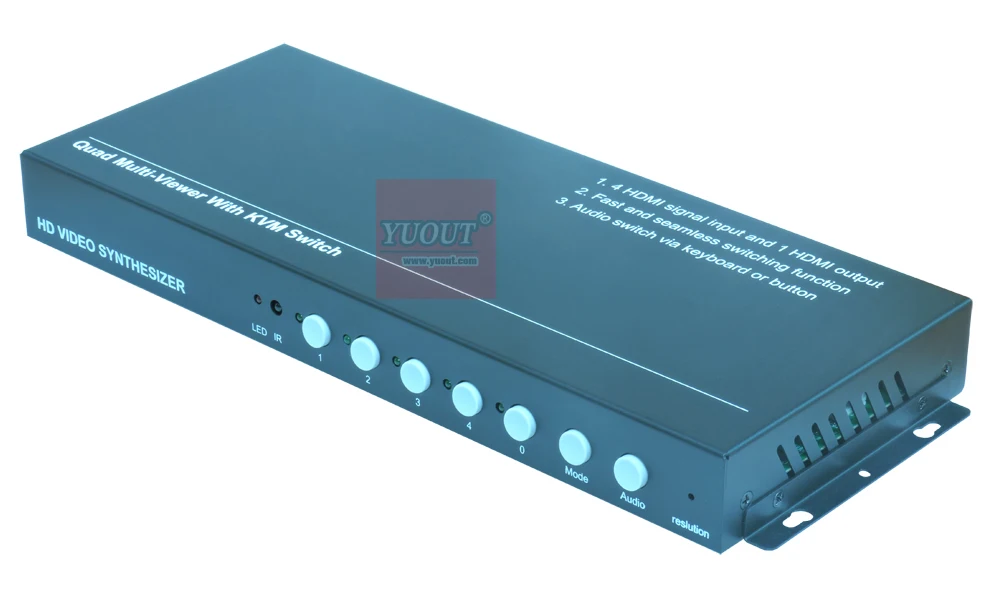 YUOUT KVM HDMI USB видео мультиплексор 4X1 + переключатель сплиттер ЖК-монитор DLP
