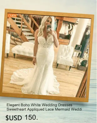 Fashion Boho White Wedding Dresses Long Chiffon A Line Ivory Wedding Gowns Backless Lace Cheap Princess Beach Bridal Dress