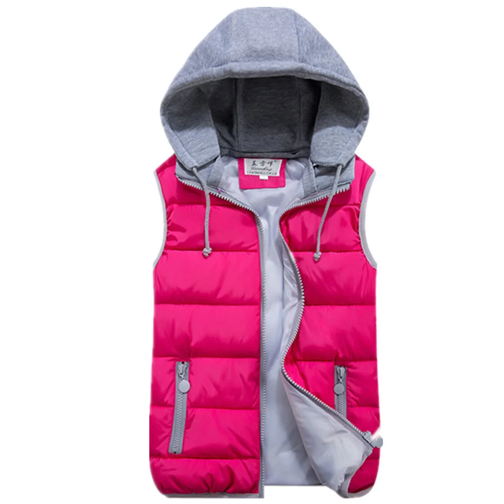 Женский хлопковый шерстяной жилет с капюшоном и воротником съемный головной