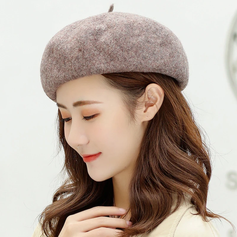 

HT2914 Women Wool Berets Solid Autumn Winter Hat Ladies Vintage Artist Painter Hat Retro Female French Berets Women Beret Hat