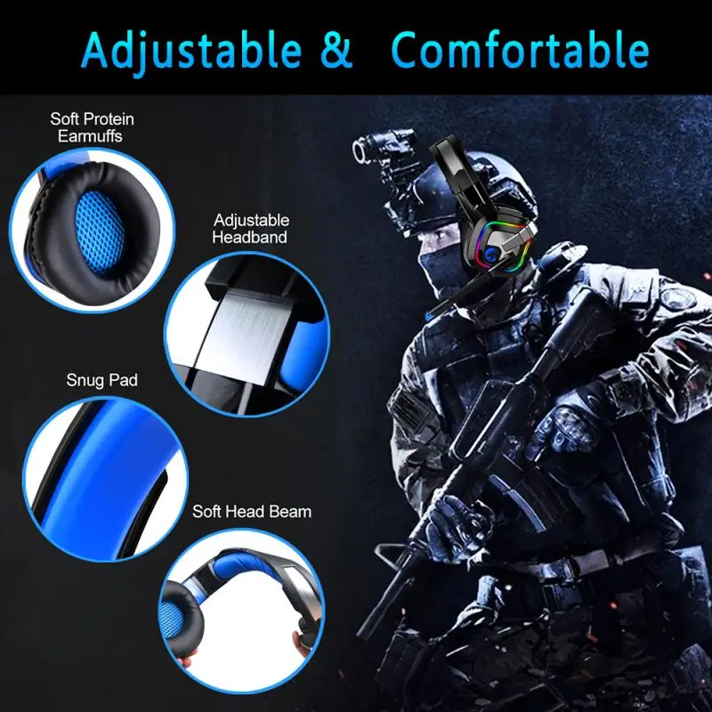 

for PUBG 9D Stereo 3.5MM Headphone High-end Earphone LED Pro Gaming Wired Headset For Nintendo Switch PS4 Xbox One PC E-sports