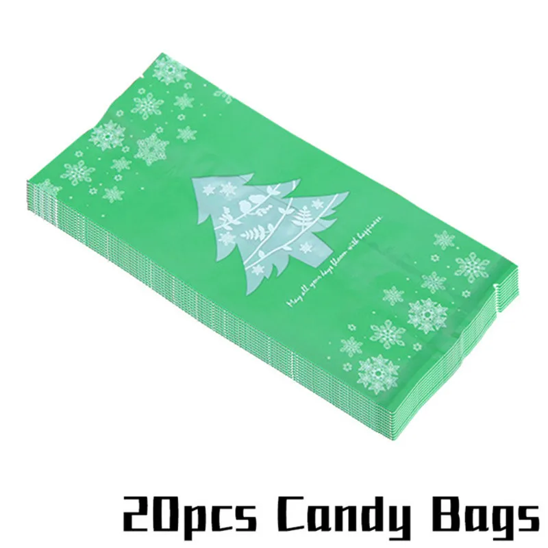 20pcs plastic bagB Рождественские украшения, подарочные пакеты, год, Noel, рождественская елка, Упаковочная Сумка, navidad, коробка для конфет, рождественские украшения для дома - Цвет: 20pcs plastic bagB