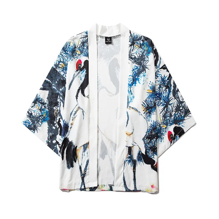 Кимоно юката кардиган мужской японский кимоно традиционный унисекс Harajuku пляжная