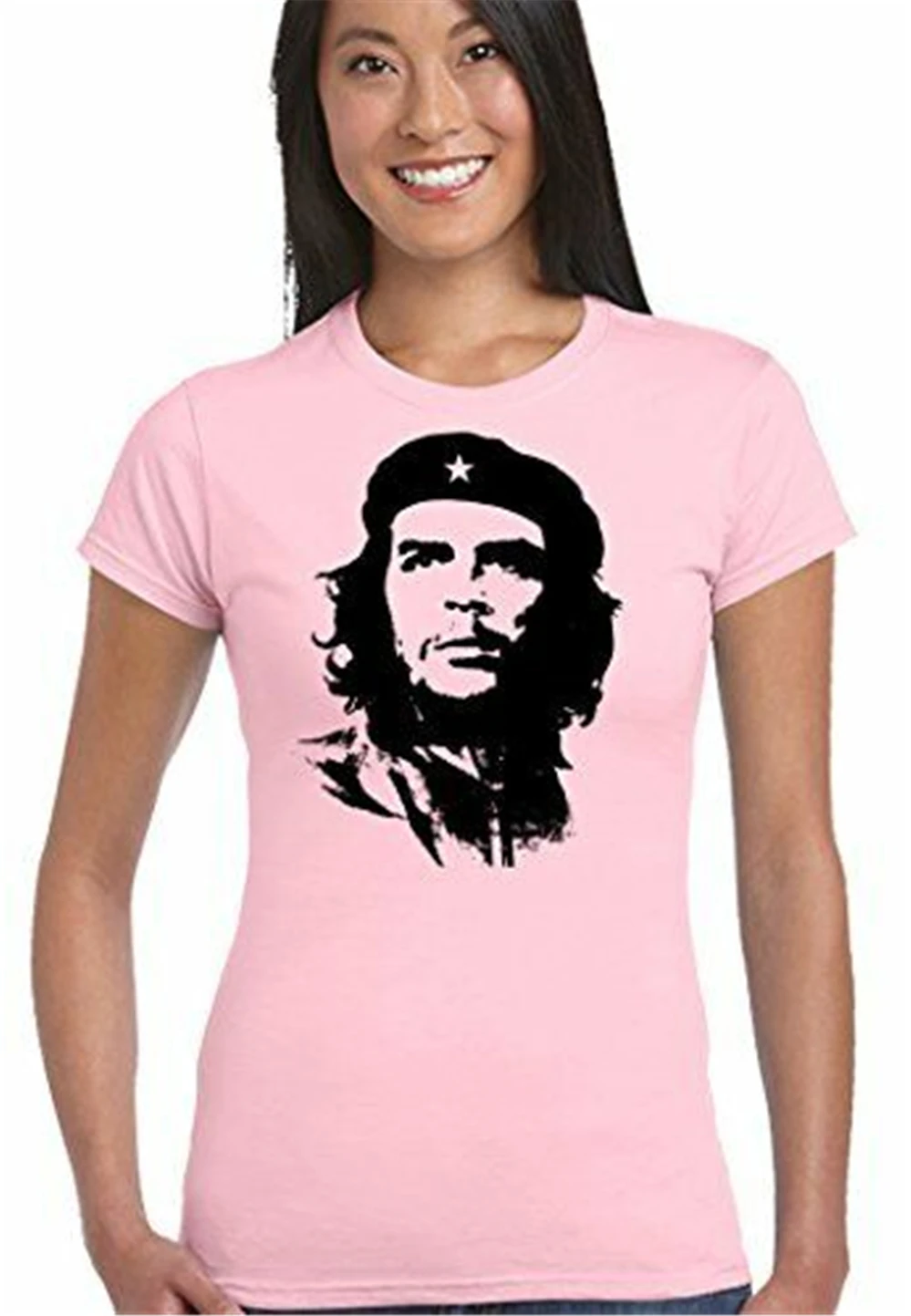 Мужская и Женская Повседневная футболка Che guevara silhouette face iconic freedom fighter cuba|Мужские