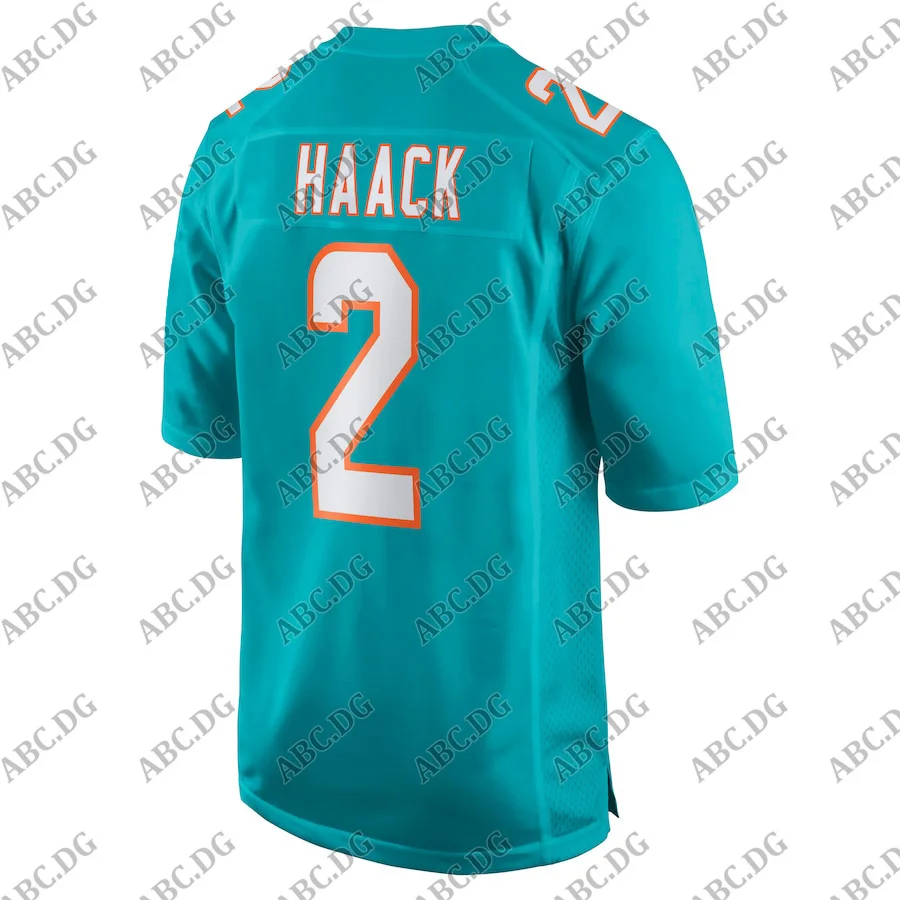 

Customized Stitch American Football Jersey Men Women Kid Youth Miami Matt Haack Aqua Game Jersey