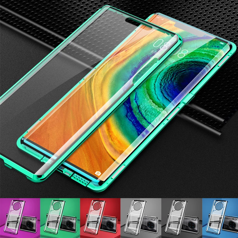 Магнитный чехол для телефона huawei mate 30 Pro 360 полный защитный s Закаленное стекло