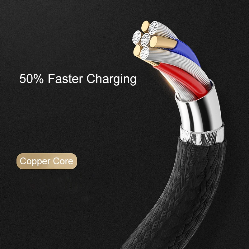 Кабель с разъемом Micro USB Type-C кабель Светодиодная лампа для быстрой зарядки и