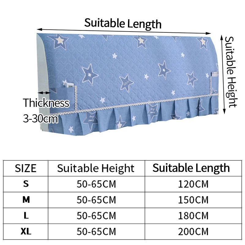 

Skin-friendly Bed Head Cover Full-inclusive Bedside Covers for Home Hotel Dustproof Bedside Bedspread Cover Washable