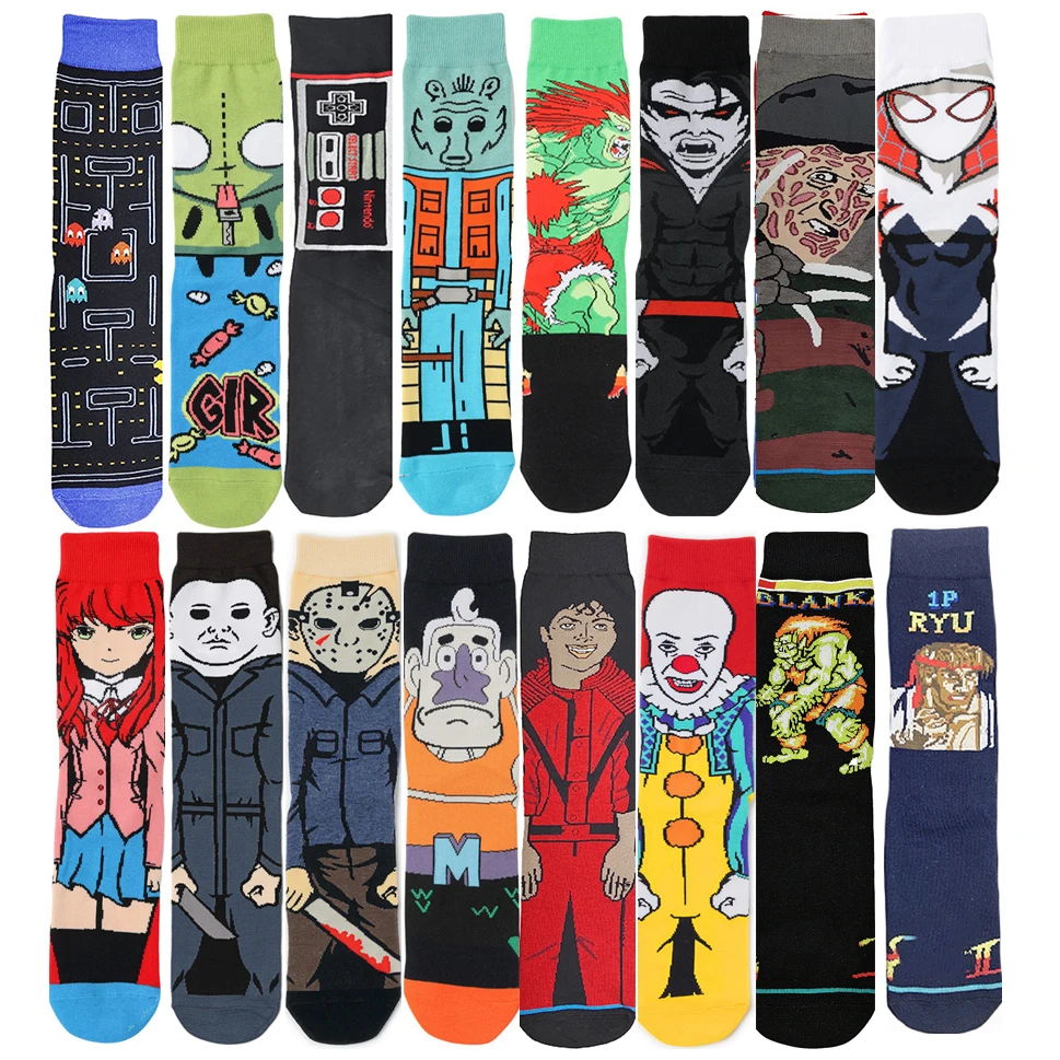 Носки с символикой аниме мужские носки в стиле хип хоп|Мужские носки| |
