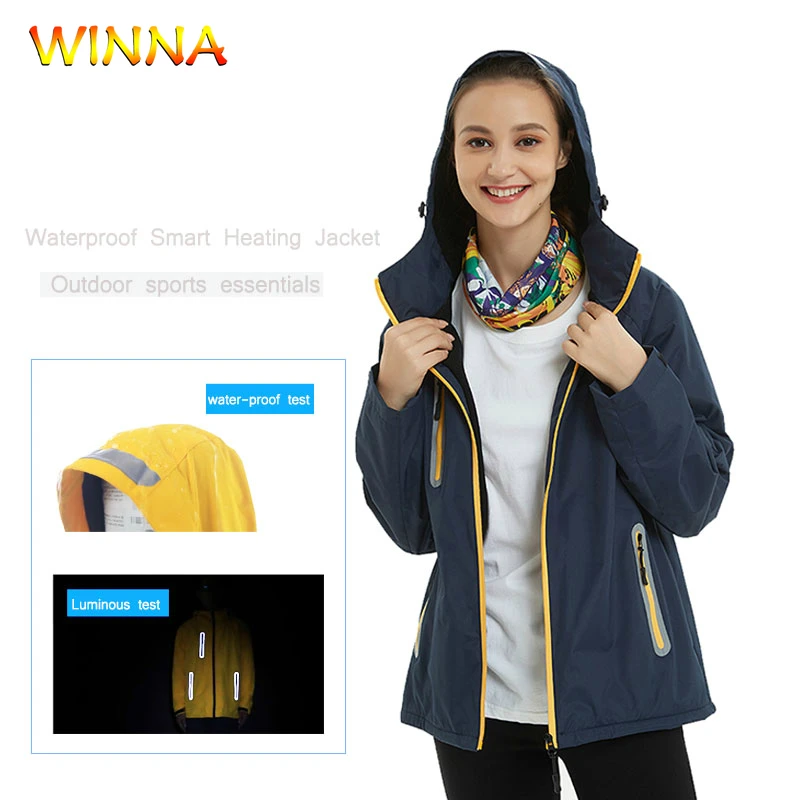 Зимние теплые куртки унисекс водонепроницаемая электрическая Термоодежда с