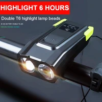 bicycle front light 4000mah headlight led bike lamp bell cycling flashlight with horn lantern for mtb accessories flash light