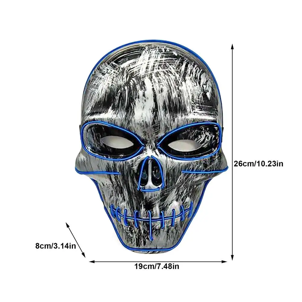 

Halloween Luminous Ghost Head Skull Horror Luminous Led Cold Light Face Cover Halloween Cosplay LED Masks