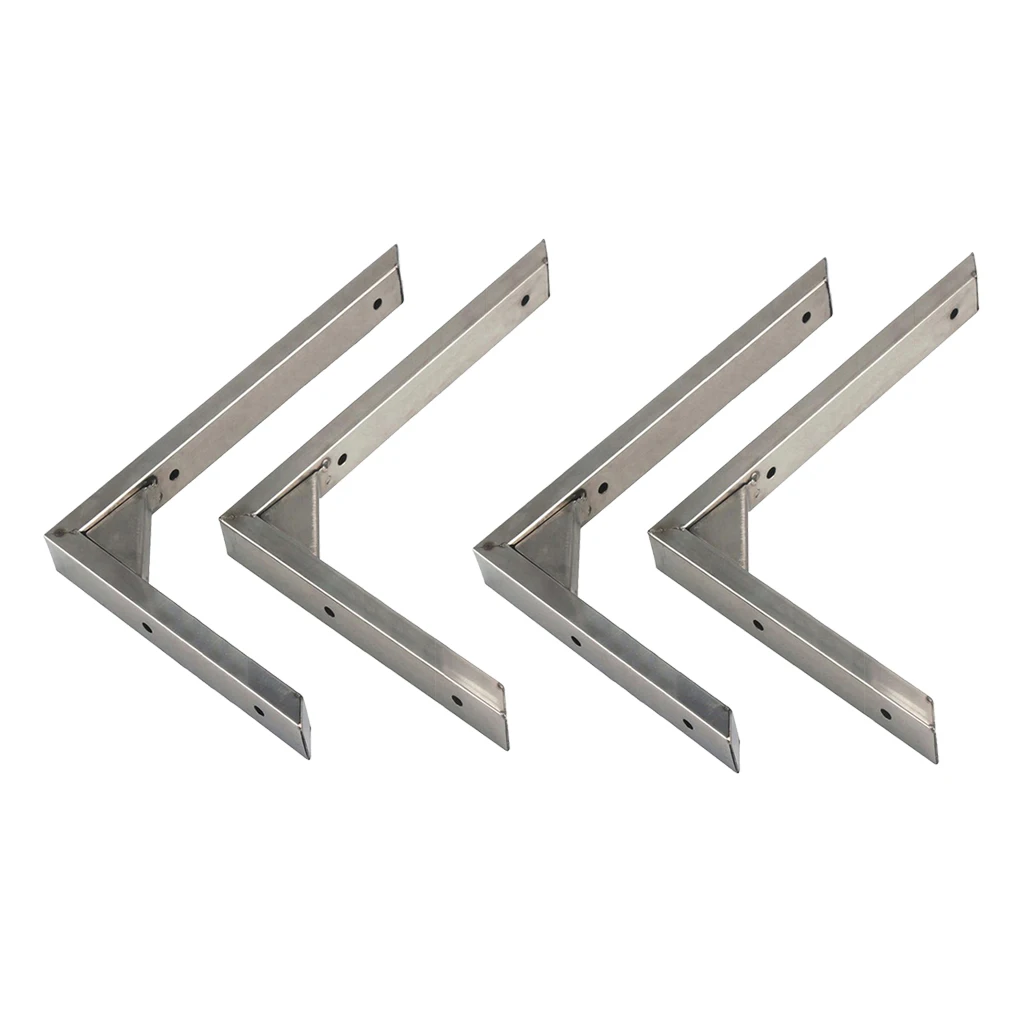 

4Pcs Stainless steel Triangular Corner Wall Shelf Bracket Holder 12 inch