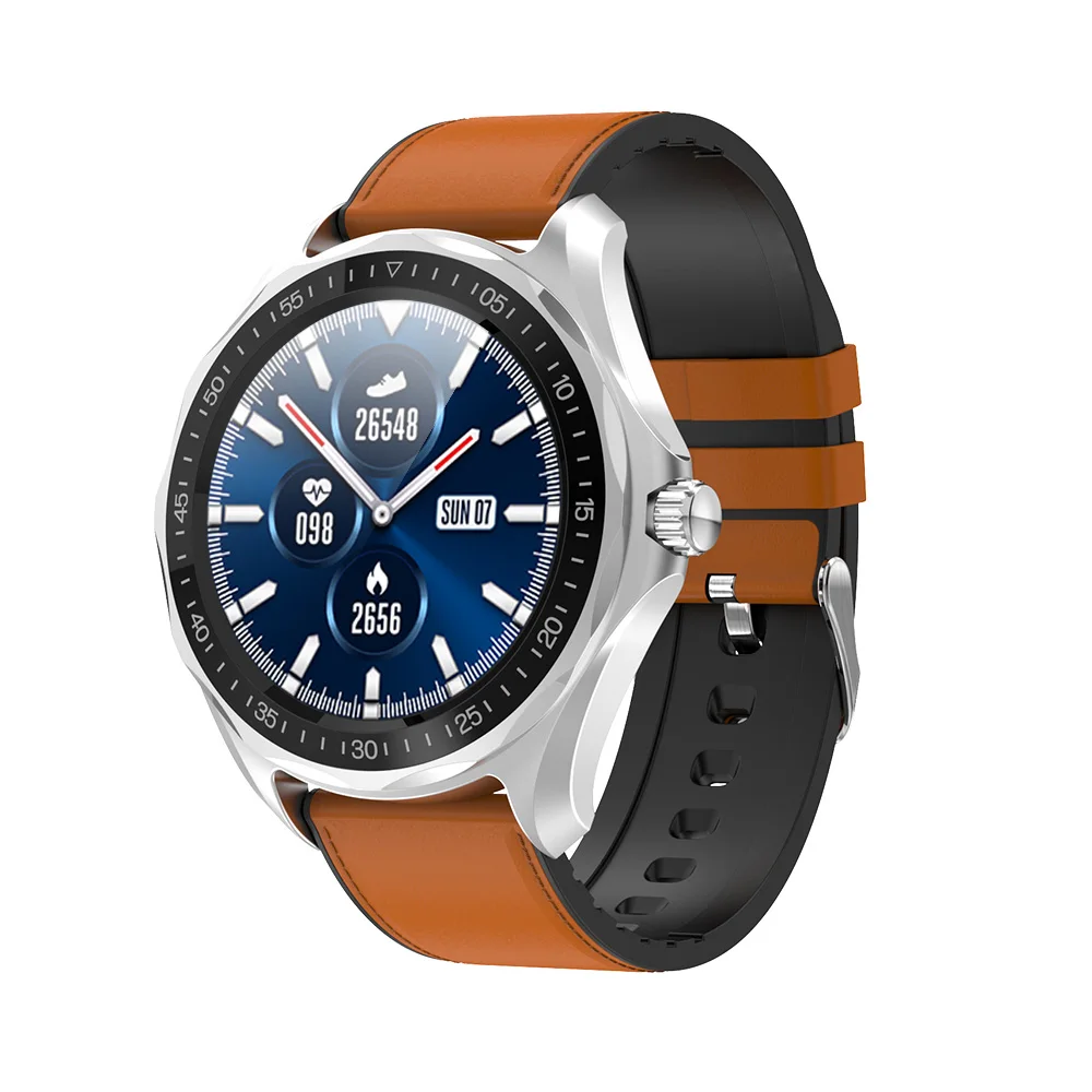 BrownLeather SENBONO S09 новые умные часы для мужчин wo мужские часы IP68 Водонепроницаемые Bluetooth звонки/SMS напоминание умные часы для Android IOS - Цвет: BrownLeather