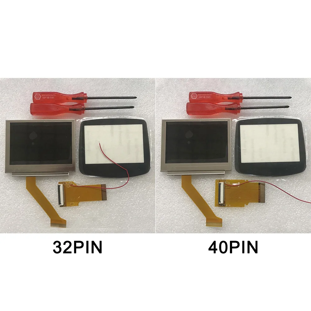 Highlighted Gaming Clear Glass Mirror Backlight Spare LCD Screen Set Durable Replacment Electric With Cable Accessories For GBA |