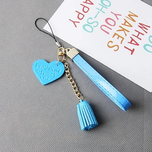 Кожаный брелок для ключей Mini love модные креативные брелоки конфетных цветов с