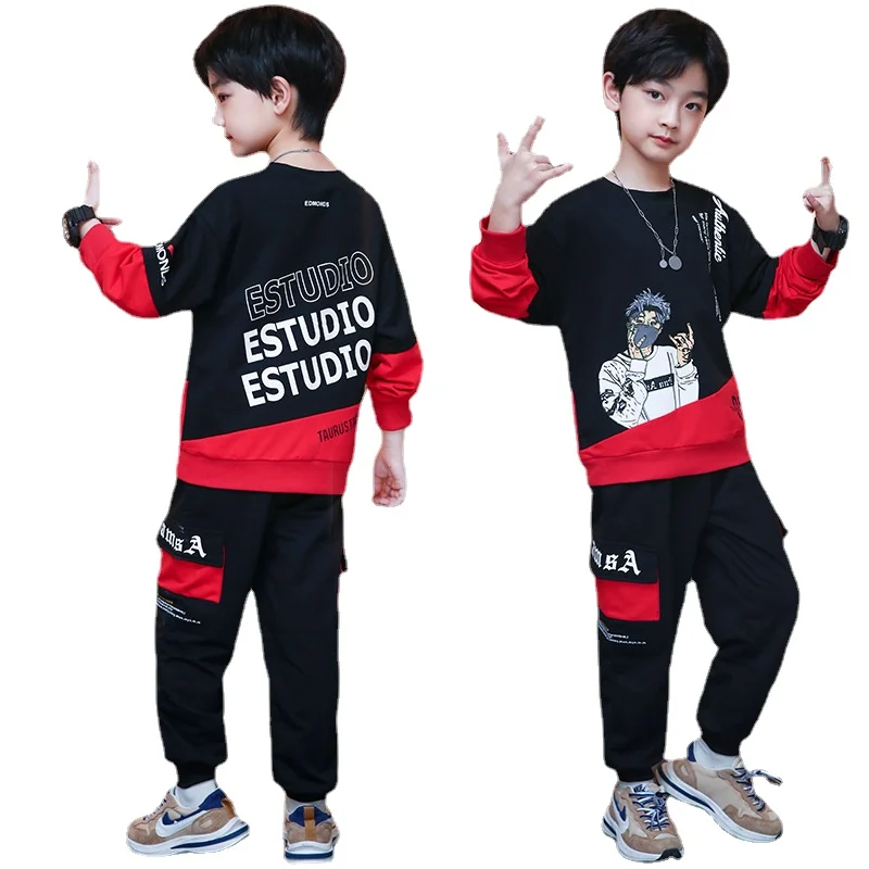 

Детский спортивный костюм с буквенным принтом, на Возраст 4-14 лет