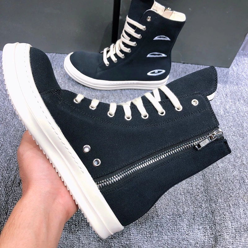 

Embroidery Men Shoes High Top Sneakers 2020 Men Casual Canvas Shoes Zapatos De Hombre Boots Tenis Masculino Vulcanized shoes Men