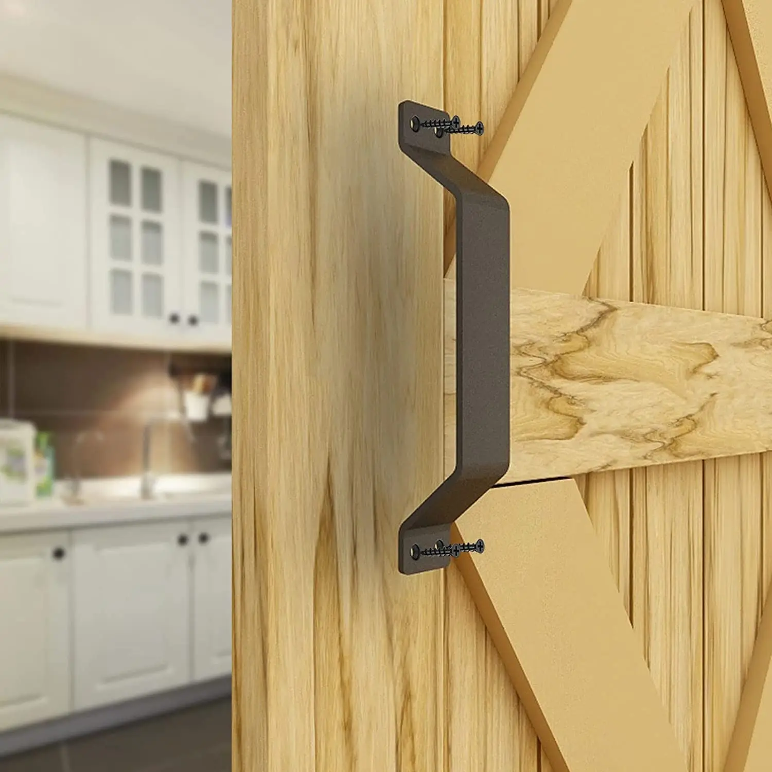 Ручка двери сарая 8 дюймов простой набор ручек для ворот деревянных заборов