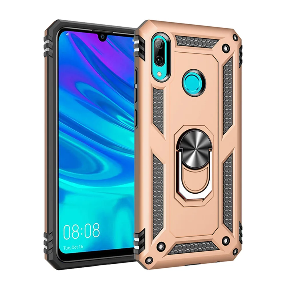 Чехол для huawei P Smart Z, чехол, задняя крышка, мягкий силиконовый Автомобильный кронштейн, чехол для телефона huawei P Smart - Цвет: Золотой