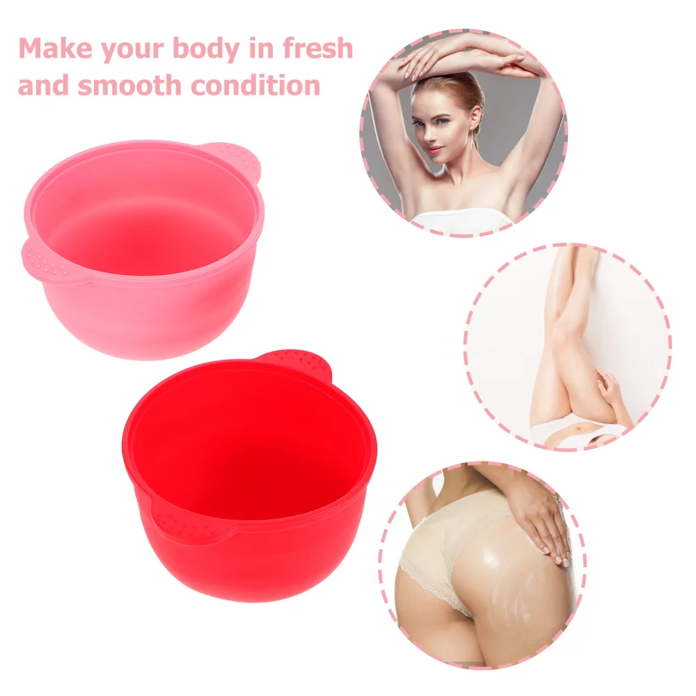 

2pcs Wax Bean Melting Bowl Silicone Wax Bowl Hair Removal Waxing Tool for Home