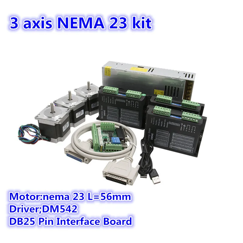 Бесплатная доставка комплект маршрутизатора с ЧПУ 3 оси: шт DM542 драйвер