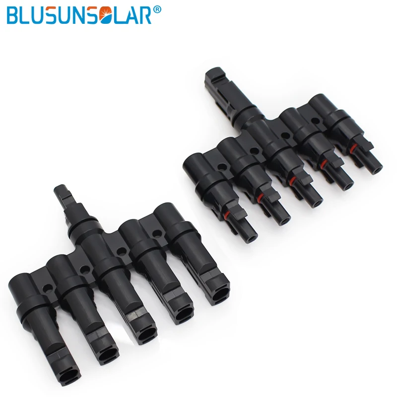 5 in 1 T Branch parallel connection 30A 50A 1000V Electrical Solar Connector Photovoltaic Panel Cable Wire Connect|plug wire|plug inplug connector |